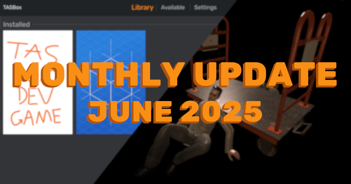 Main Menu UI and GMan leaning against trolley with text "Monthly Update June 2025" overlaid